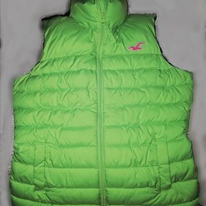 Hollister Green Puffer Vest